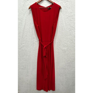 Lauren Ralph Lauren Women’s Red Wide Strap Belted Romper Jumpsuit Plus Size 16W